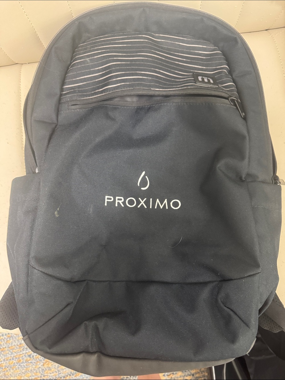 Travis Mathew Black Backpack with Striped Accent